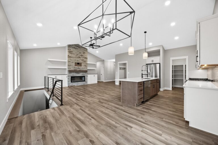 kitchen open to living room